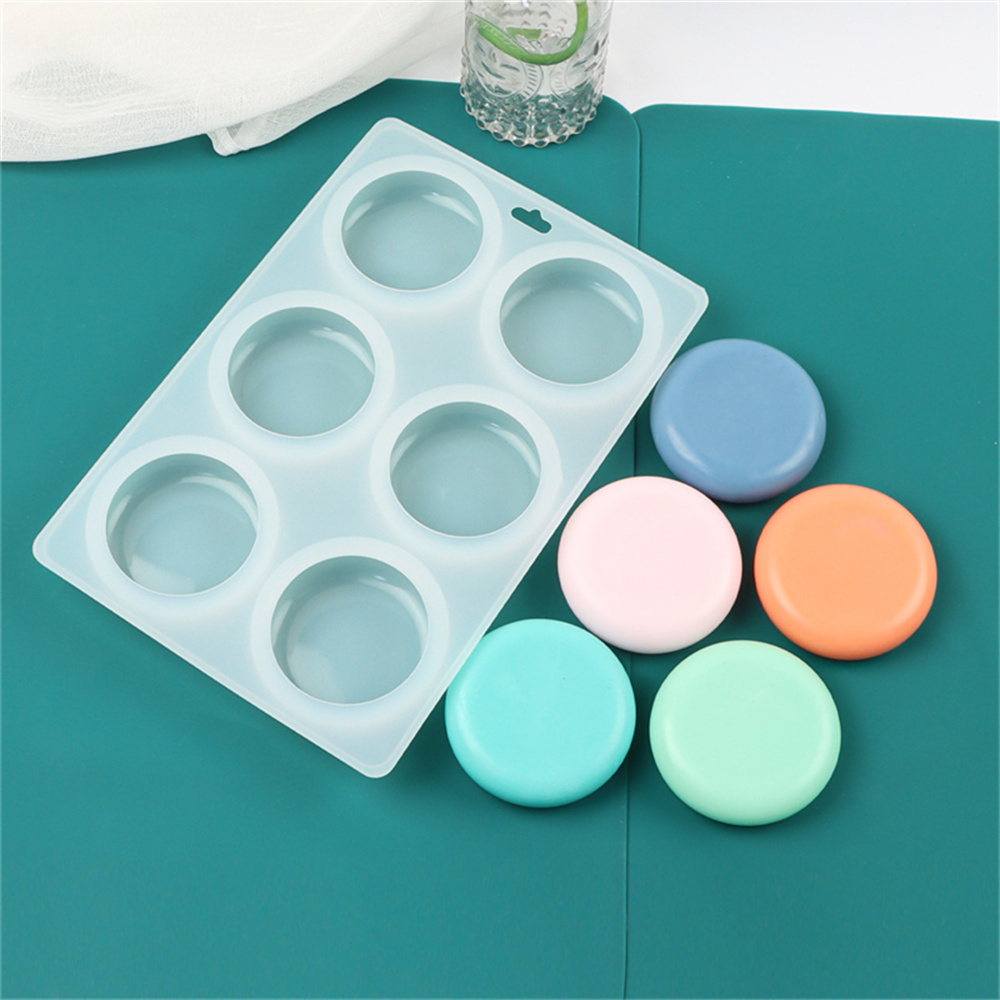 6 穴ラウンド楕円形シリコーン石鹸金型 DIY 平底ボールシ - Soap Making Kit For Beginners のレビューと価格