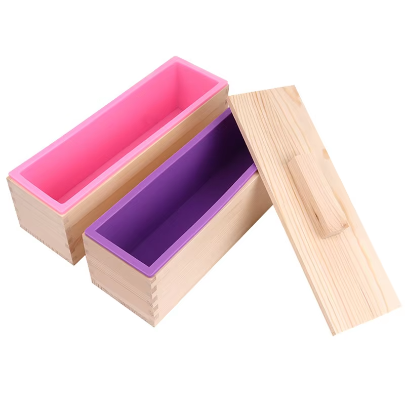1200ml長方形シリコン石鹸型 木製蓋付きボックス DIY - Soap Making Kit For Beginners のレビューと価格