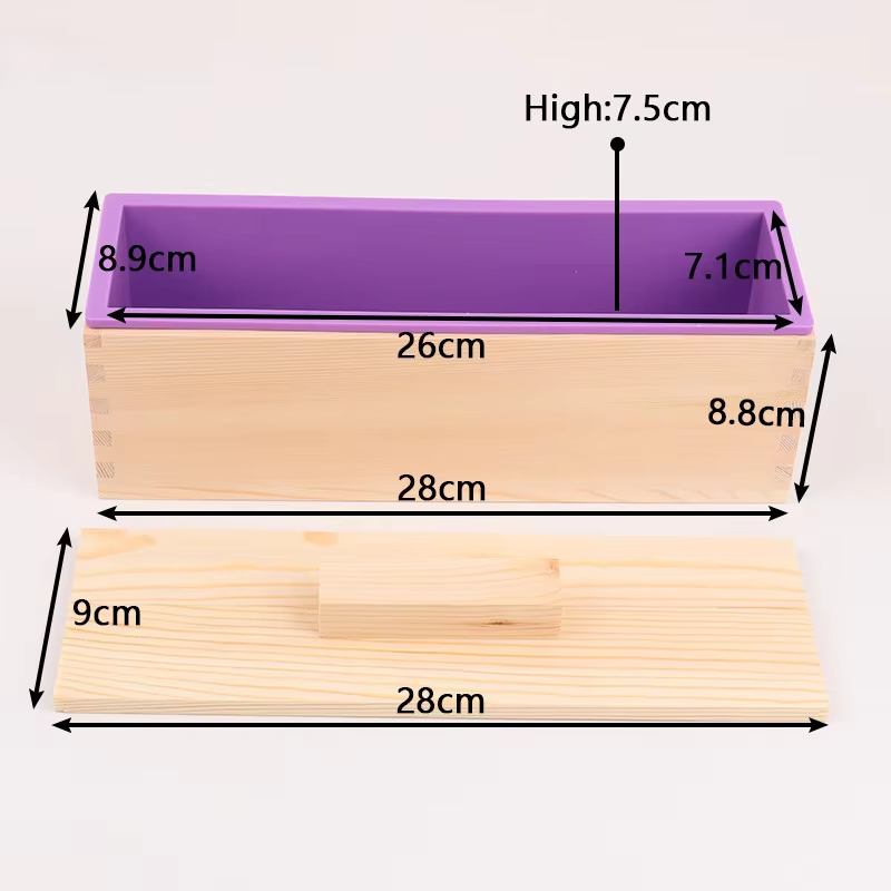 1200ml長方形シリコン石鹸型 木製蓋付きボックス DIY - Soap Making Kit For Beginners のレビューと価格